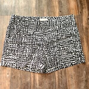 Banana Republic Cotton Dress Shorts Black And White Print Size 8